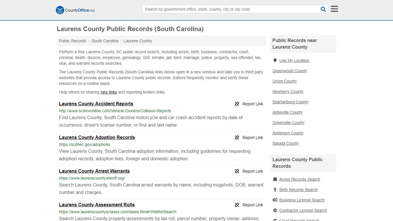 Public Records - Laurens County, SC (Business, Criminal ...