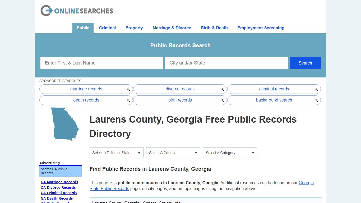 Laurens County, Georgia Public Records Directory